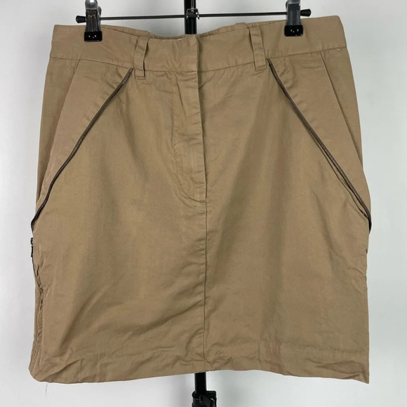 3.1 Phillip Lim Tan Khaki Mini Zipper Seam Detail Mini Skirt with Pockets - Picture 1 of 6